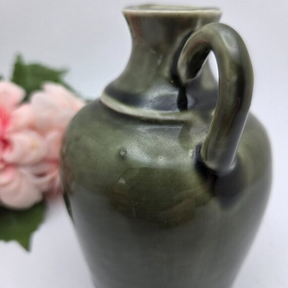 Vintage Small Irish Green Poteen Jug from Knock Pottery Mid Century Pitcher - Picture 3 of 9